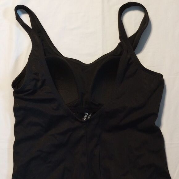 Hurley Black Ribbed One Piece Swimsuit Bathing Suit Women's Large - Picture 6 of 11